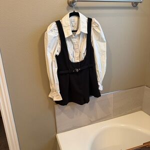 Maeve Anthropologie Twofer Long Sleeved belted romper size 6